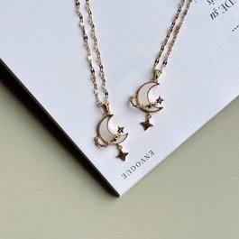 Heliophilia Silver Collar Lockystar Blanco y Dorado